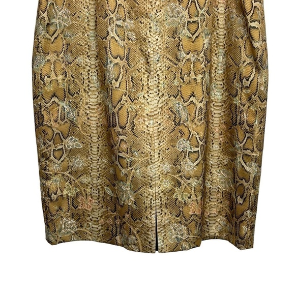 VINTAGE 90S SNAKESKIN SPAGHETTI STRAP EMPIRE SHEATH MINI DRESS CARMEN MARC VALVO - Picture 10 of 16